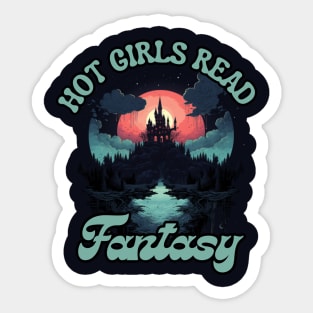 hot girls read fantasy gift present ideas, book worm Sticker